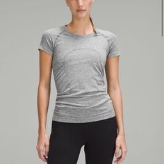 Size 20 Lululemon Hip Length Swiftly Tech Color: Grey (Aka Slate/White On Website) Bought For $75! Brand New, Perfect Condition. Only Worn Once! Lululemon Swiftly Tech Short Sleeve, Swiftly Tech Short Sleeve, Short Sleeve Shirt Women, Lululemon Women, Hip Length