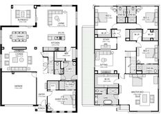 the floor plan for two story houses