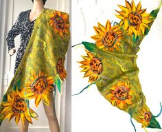 Hand Felted, Wool Jewelry felted  SCARF Wrap Scarves size is long-  115CM/21CM ♥ I can  reserved items until pay day  ask me. Textiles Flowers, Wool Jewelry, Pay Day, Felted Scarf, Art Scarves, Art Clothing, Felted Scarves, Woman Art, Hand Felted