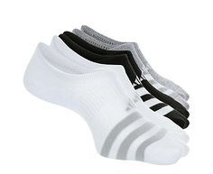 adidas Superlite No Show Womens Socks 6 Pack Gear up for your next workout session with adidas Superlite No Show womens Socks 6 Pack. Lightweight material that sweeps sweat away from your skin, these stretchy, stylish no-show Socks go to work for you while sporting a barely-there design. 97% polyester, 2% spandex, 1% natural latexClimatelite fabric Odor-resistant technologyElastic arch supportY-stitch heel No show design sits below the ankle6 Pack Comfortable Sporty Socks For Sports, Adidas Sports Socks With Logo, Adidas Sporty Socks For Sports, Sporty Adidas Socks For Sports, Adidas Sporty Socks With Logo, Sporty Adidas Socks, Sporty Gray Workout Socks, Sporty Gym Socks, Sporty Non-slip Socks For Workout