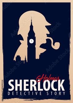 a poster with the silhouette of a man in front of a clock tower royalty illustration