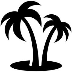 two palm trees on an island