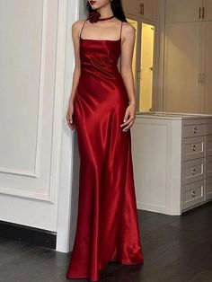 Backless Maxi Dress by Nicole Slim Fit Skirts, Dress Elegant Long, Long Dresses Elegant, Long Red Dress, Backless Prom Dresses, Backless Maxi Dresses, Elegant Dresses Long, Evening Dresses Elegant, Night Out Dress