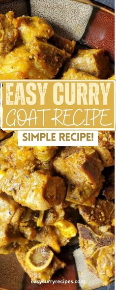 Easy Goat Curry recipe Easy Curry Recipes, Curried Goat Recipe, Slow Cooker Curry Recipes, Healthy Curry Recipe, Goat Curry, Jamaican Curry Powder, Beef Curry Recipe, Slow Cooker Curry, Curry Recipes Vegetarian