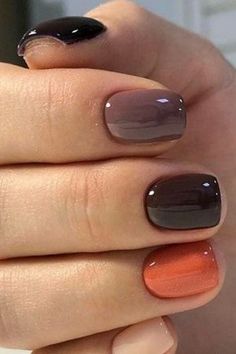 25 Ideas de uñas cortitas para tu linda manicura de otoño White Gel Nails, Unghie Sfumate, Orange Nail, Simple Fall Nails, Pretty Nail Colors, Solid Color Nails, Fall Gel Nails, Rose Gold Nails, Nails Colors