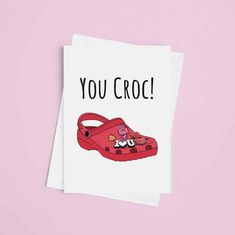 JOYSMITH MUG You Croc! - Valentine's Day Card Roller Skate Valentine, Rubber Ducky Valentine, Valentine Rubber Duck, Cupids Cowgirls Valentines, Croc Charms, Treat Gift, Crocs Shoes