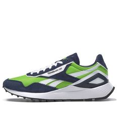 Reebok Classic Leather Legacy AZ 'Semi Solar Green Vector Navy' GX7569 (SNKR/Non-Slip/Shock-absorbing) Reebok Classic Leather Legacy, Reebok Classic Leather, Reebok Classic, Classic Leather, Solar, Navy, Green, Leather