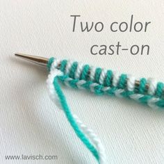 the crochet stitch is being worked on with two color cast - on