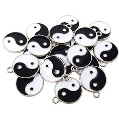 PRICES MAY VARY. Package includes: 20pcs enamel alloy yin yang charm pendants 18mm/0.71inch in diameter Material: alloy + enamel Very shiny, non-fading, durable. A good choice for DIY lover. These yin yang pendants are widely used to make beautiful bracelet, earrings, necklace, hair accessories, brooches, zipper pulls, bookmarks, keychains and other handicraft decoration. Pack of 20.

 Exquisite appearance and high quality.

 You can DIY them in your own way, so as to exercise the hands-on abili Yin Yang Bracelet, Yin Yang Charm, Plate Necklace, Jewelry Making Charms, Zipper Pulls, Bracelet Jewelry, Yin Yang, Necklace Bracelet, Yoga Meditation