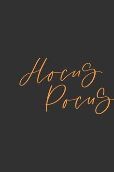 an orange handwritten phrase on a black background that says,'haus pouss '