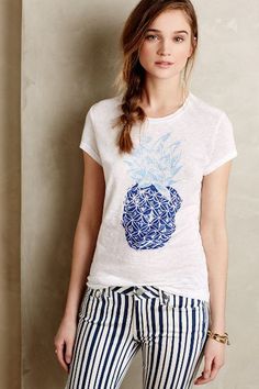 Ananas Tee - anthropologie.com Anthropologie Clothing, Fashion District, Tops Casual, Pineapple Print, Shirts For Women, Basic Tees, Clothing For Women, Passion For Fashion, Everyday Fashion