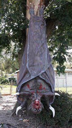 a tree trunk with a cloth wrapped around it