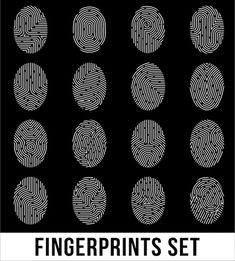 the fingerprints set is shown in black and white