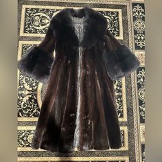 Black Mink W Bell Sleeves One Size Great Condition Luxury Mink-colored Evening Outerwear, Luxury Mink Colored Evening Outerwear, Luxury Brown Evening Outerwear, Mink Jacket, Bell Sleeves, Jackets & Coats, Jackets For Women, Black, Color