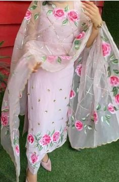 Hand Painted Salwar Suits, Hand Painted Suits Punjabi, Hand Painted Suits Latest, Hand Painted Suits