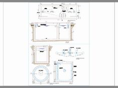 the blueprint shows plans for an outdoor shower and sink area, along with other details