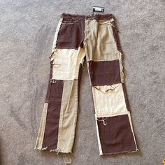 Super Cute. Retro!!!! Great Brown Tone Colors . Nwt Never Worn. See Pics For Approx Inseam Measurement. Downsizing. Reasonable Offers Considered. Thanks For Looking! Distressed Brown Cotton Jeans, Trendy Distressed Brown Jeans, Trendy Reworked Cotton Bottoms, Retro Brown Cotton Jeans, Brown Patchwork Straight Leg Bottoms, Retro Cotton Patchwork Jeans, Retro Patchwork Cotton Jeans, Jaded London Jeans, Patchwork Denim Jeans