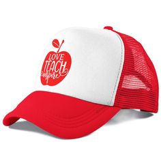 New Hat Lightweight And Breathable Foam Front Trucker Cap With Mesh Back Curved Bill Visor For Optimal Shading Adjustable Strap Unisex Adult, One Size Fits Head Circumferences Ranged About 54-60cm Color: Red And White With Red Design Tags # Teacher Appreciation Gift Job Identity Fruit Script Logo Spring Summer Fall Script Hot Weather Parent Mens Womens Outfit Casual Cute Graphic Family Outing Picnic Classic Games Outdoors Motivational Graduation Students K12 Baseball Hat Cap Swim Beach Beachwear Red Trucker Hat With Visor, Red Adjustable Breathable Baseball Cap, Adjustable Breathable Red Hat, Adjustable Red Trucker Hat, Red Breathable Trucker Hat, Vacation Swimwear, Womens Outfit, Teacher Appreciation Gift, Script Logo