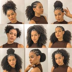 Cabello Afro Natural, Protective Hairstyles For Natural Hair, Curly Hair Styles Easy, Hairdos For Curly Hair, Natural Curls Hairstyles, Natural Hair Styles Easy, Natural Hair Updo, Penteado Cabelo Curto