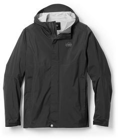 Don't cancel your hike for wet weather. This trail-ready REI Co-op 2.5-layer jacket is windproof and waterproof—and if you heat up  you can open the pit zips for extra airflow. Layer Jacket, Mens Rain Jacket, Op Logo, Mens Items, The Pit, Wet Weather, Rei Co-op, Rain Jacket, Mens Jackets