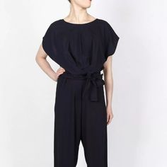 Nwt Cos Navy Blue Wide Leg Jumpsuit Retail $125 Features: Wide Leg Open Back Wrap Design On The Belt Cool, Crisp, Slightly Heavy Viscose Blend Material Gorgeous Navy Blue Fits Large Medium (8/10) Chic Navy Jumpsuit For Work, Navy Blue Fits, Cos Shorts, Burgundy Jumpsuit, Tailored Jumpsuit, Navy Jumpsuit, Utility Jumpsuit, Navy Blue Tie, Belt Jumpsuit