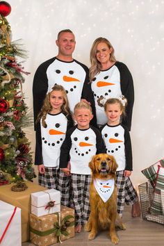 B&W Plaid Snowman Family Christmas Pajamas- AND PET BANDANA! - RESTOCKED! - Sparkle in Pink Family Holiday Pictures, Diy Christmas Sweater, Xmas Pjs, Matching Family Christmas Pajamas, Christmas Pj, Snowman Family, Sparkle In Pink, Christmas Jammies, Christmas Pjs