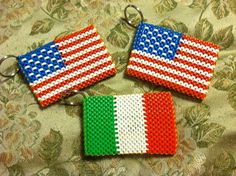 two american and italian flags made out of legos