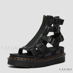 Lasaky - Comfortable Leather Slip-On Shoes with Adjustable Thong and Stud Accents Leather Strap Sandals, Leather Slip On Shoes, Stylish Sandals, Leather Slippers, Leather Mules, Doc Martens, Leather Pumps, Leather Slip Ons, Dr. Martens