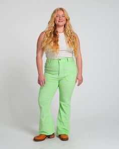 Kat is 5'3" and wearing size 32 Pocket Belt, Bell Bottom, Honeydew, Kids Shorts, A Color, Terry Cloth, Overall Shorts, Bell Bottoms, Smocking