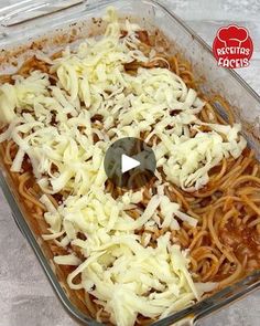 a casserole dish with noodles and cheese in it, ready to be eaten