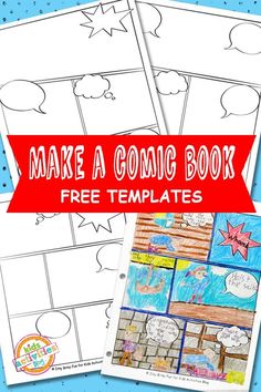 make a comic book with free templates for kids to color and share the story