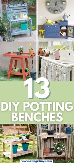 13 diy potting benches that are easy to make