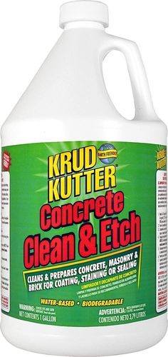 a gallon of krud kutter concrete cleaner and etch with the lid open