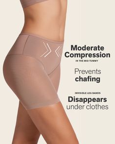 Este panty faja tipo short genera compresión en tu abdomen medio y bajo, moldeando y definiendo más tu cuerpo. El efecto brasilera lo hace ideal para usar con ropa ajustada y lo mejor ¡no se marca en tu ropa exterior! ya que el SmartLace® en los glúteos y las piernas le da una apariencia invisible. Es ideal para el día a día o para vestidos de fiesta o de novia. Su material es resistente, fresco, liviano y suave al tacto. Fitted Clothes, Shape Your Waist, Slip Shorts, Compression Garment, Skirts And Dresses, Leg Bands, Legging Sport, Compression Fabric, Everyday Bra