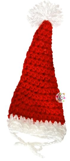 a red and white knitted santa hat