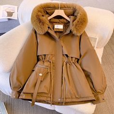 Elegant Blazers, Elegant Coats, Cozy Coats, Estilo Chic, Hooded Parka, Winter Jackets Women, Winter Coats Women, Look Casual, Outfit Casual