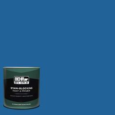 a can of behro ultra stain - blocking paint on a blue background,