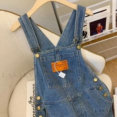 Lasaky - Vintage High-Waisted Wide-Leg Denim Jumpsuit with Cool and Stylish Salt Design Jumpsuit Spring, Strappy Maxi Dress, Denim Jumpsuit, Wide Leg Denim, Wide Leg Jumpsuit, High Waisted Denim, Clothing Patterns, Women's Pants, Korean Fashion