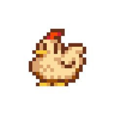 an image of a pixelated chicken on a white background