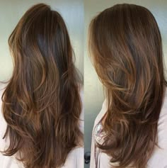 Brunette Balayage, Long Hair Color, Brown Highlights, Long Layered Hair, Long Wavy Hair, Hair Color Balayage, Natural Hair Color