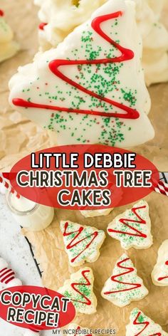 little debie christmas tree cakes with red and green sprinkles