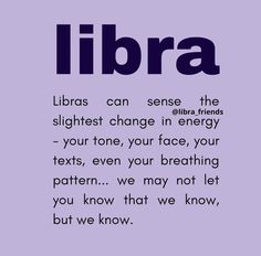 a purple poster with the words libra on it