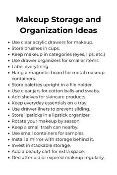 #makeupstorage #organizationhacks #makeuptips #girlsadvice #girlstipsandtricks #makeuporganization #vanityorganization Makeup By Season, Makeup Storage Hacks, Lipstick Organizer, Makeup Containers, Acrylic Drawers, Clear Jars, Vanity Organization, Storage Mirror, Magnetic Board