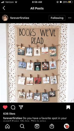 a bulletin board with books we've read written on it