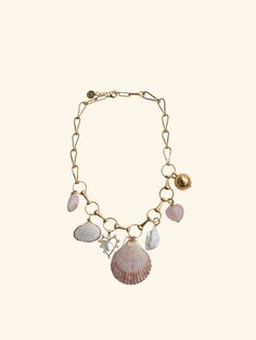 Dive into summer with this enchanting Mermaid Charm Necklace, a perfect blend of natural shells, lustrous pearls, and soothing rose quartz. Adorned with specialty charms, each element intertwines beautifully to create a whimsical and elegant accessory. Ideal for beach outings or adding a touch of seaside magic to your everyday look, this necklace is the ultimate summer statement piece. 18 inches in length Elegant Beach Necklaces With Charms, Elegant Beach Charm Necklaces With Pearl, Elegant Pearl Charm Necklaces For Beach, Pink Pearl Beach Jewelry, Pink Pearl Jewelry For The Beach, Pink Pearl Jewelry For Beach, Whimsical Pink Jewelry For Beach, Whimsical Pink Beach Jewelry, Bohemian Pink Pearl Charm Jewelry