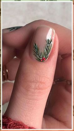 Tasteful Christmas Nails, Nail Art Short Nails Winter, Christmas Floral Nails, Winter Tree Nails, Toe Nails Christmas, Gel Manicure Christmas, Yule Nail Art, Christmas Nail Art Designs 2022, Christmas Nails 2023 Trends