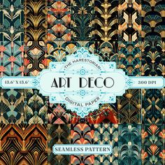 the art deco digital paper collection