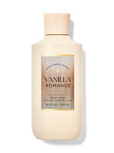 What it does: gently cleanses your skin with a rich, bubbly lather. Vanilla Romance, Bath And Body Works Lotions, Vanilla Skin, Vanilla Body Wash, Perfume Lotion, Candle Pedestal, Hygiene Care