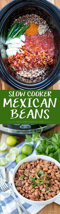 slow cooker mexican beans recipe in the crock pot