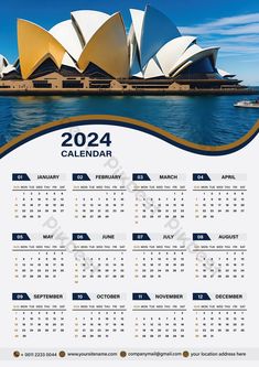 a calendar with an image of the sydney opera house on it's front page